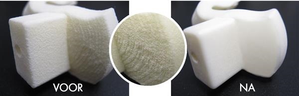 (左)和RapidFinish處理之后的塑料部件